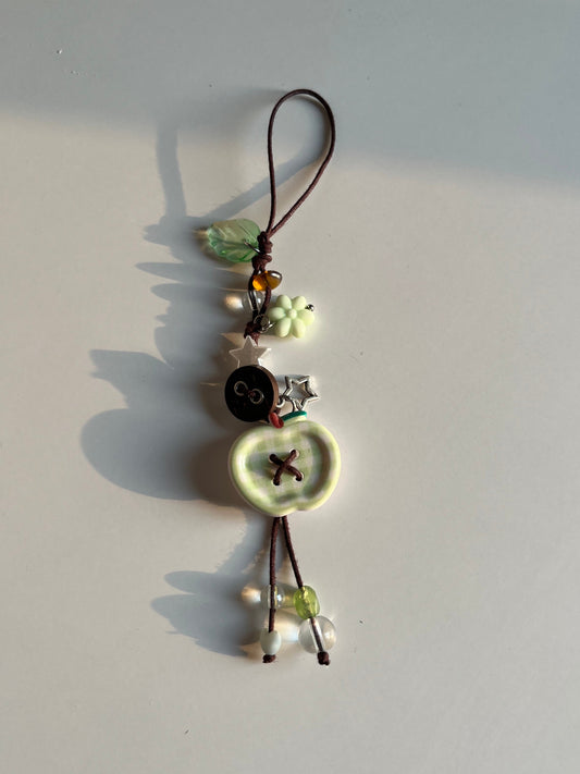 Apple Button Phone Charm